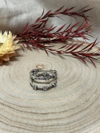 Pendientes Aro Circonitas y Brillantes Plata