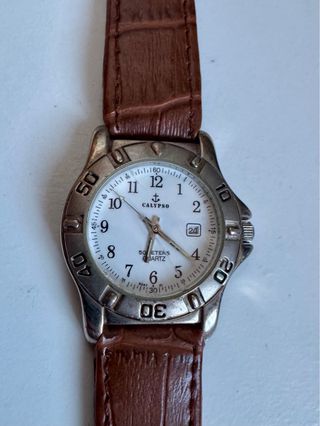Reloj Calypso Correa Marrón y Esfera Blanca