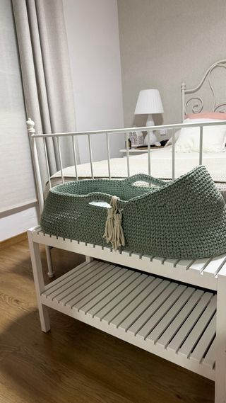 Moisés de bebe hecho a mano en croché por encargo