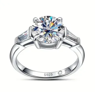 Anillo 3,6 CT MOISSANITAS y PLATA DE LEY