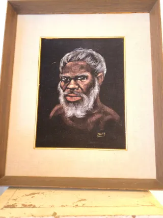 Antigua pintura Cuadro óleo sobre terciopelo