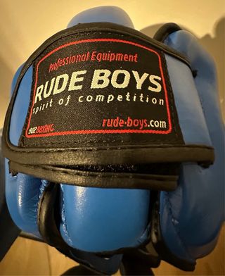 Casco y Guantes Boxeo Niños Azul/Blanco