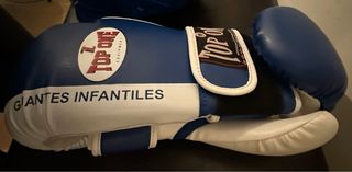 Casco y Guantes Boxeo Niños Azul/Blanco