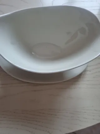 Salsiera in porcellana con decoro