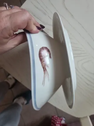 Salsiera in porcellana con decoro