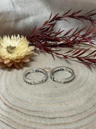 Pendientes Aro Liso y Bubble Mix Plata