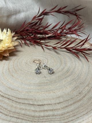 Pendientes Flor Brillante Plata