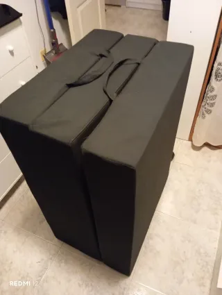 Pouf letto pieghevole 200x90x15 cm Nero/Grigio