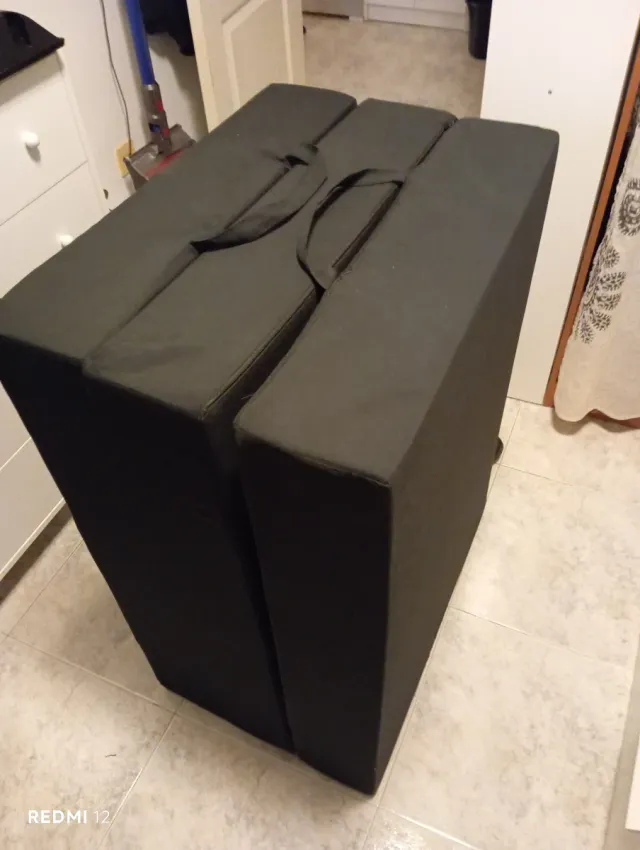 Pouf letto pieghevole 200x90x15 cm Nero/Grigio