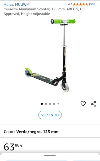 Patinete MUUWMI Aluminio Plegable 125mm