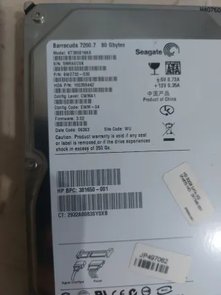 Disco Duro Seagate 80GB Barracuda 7200.7