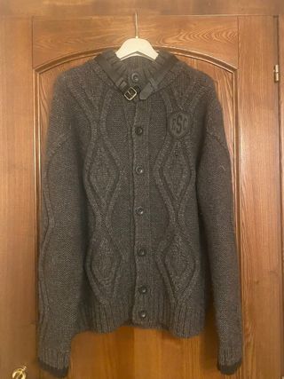 Cardigan uomo XXL maglia trecce grigio