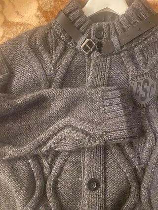 Cardigan uomo XXL maglia trecce grigio