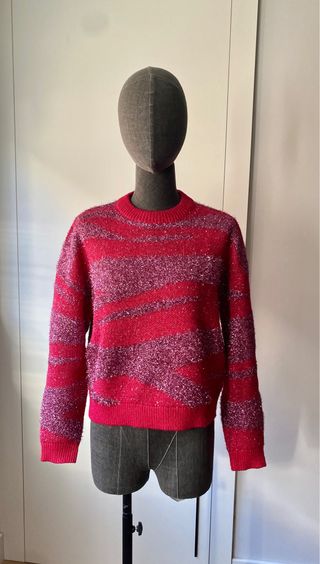 Jersey rosa con rayas brillantes