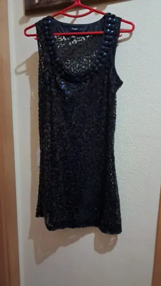 Vestido fiesta lentejuelas negro
