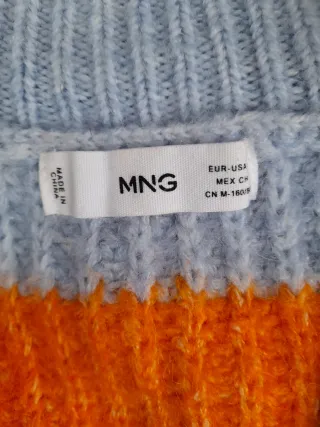 Jersey Mango oversize rayas naranja y azul