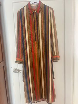 Vestido Mango Talla M Rayas Multicolor