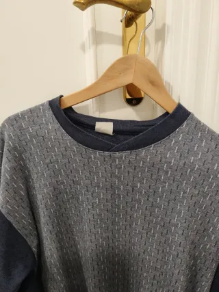 Chaqueta pijama hombre azul y gris