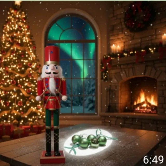 Casca-Nozes Natalino 50cm + 4 Bolinhas Verdes