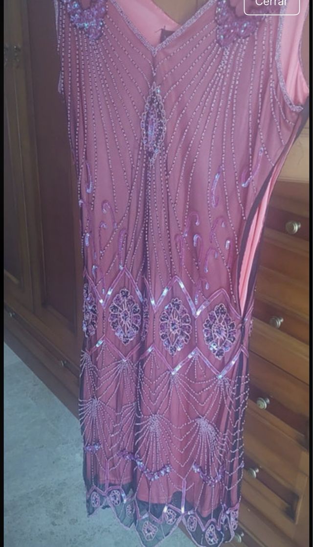 Vestido de fiesta azul con lentejuelas