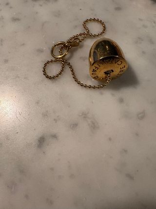 Péndulo radiestesia dorado con cadena