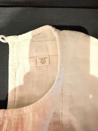 Blusa Zara niña blanca bordada talla 12-13,156cm