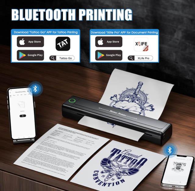 Termocopiadora Tattoo Bluetooth-Impresora térmica