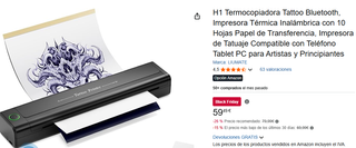 Termocopiadora Tattoo Bluetooth-Impresora térmica