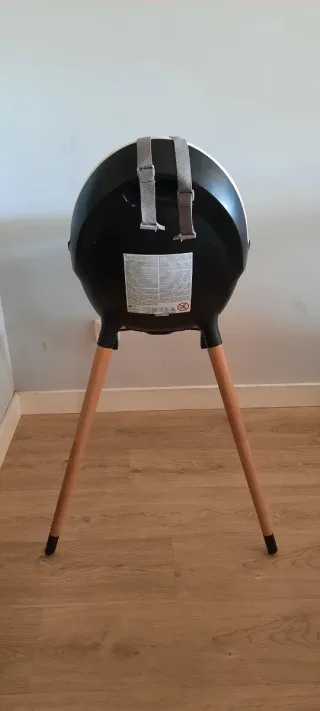 Trona bebé alta silla madera y textil