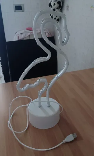 Lampada fenicottero rosa neon