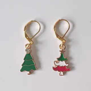 Aretes árbol de Navidad esmaltados