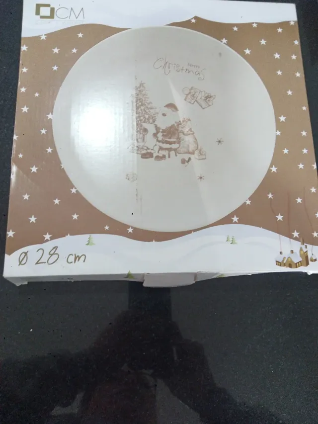 Piatto decorativo natalizio in ceramica 28 cm