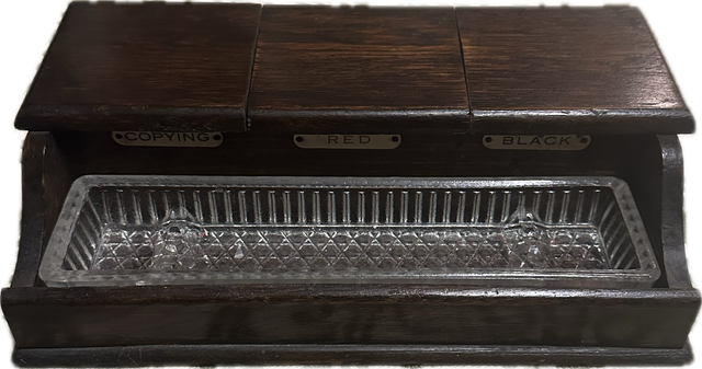 Antico calamaio cabinet portapenne vittoriano XIX