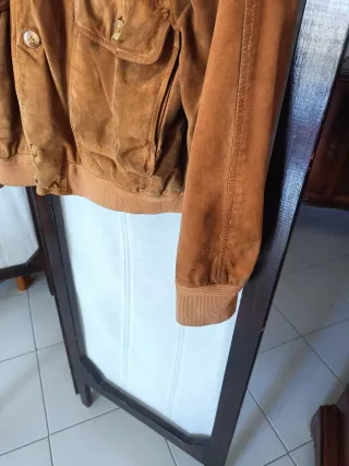 Bomber vintage puro camoscio