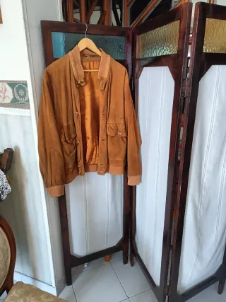 Bomber vintage puro camoscio