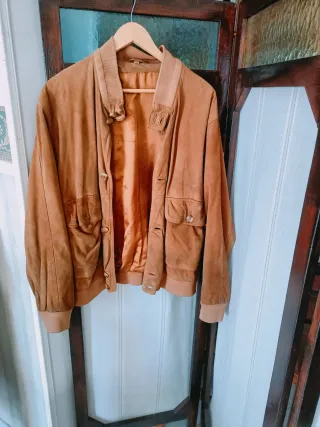 Bomber vintage puro camoscio