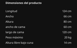 Cuna IKEA SNIGLAR Madera Natural