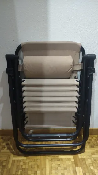 Hamaca de jardín beige y negra