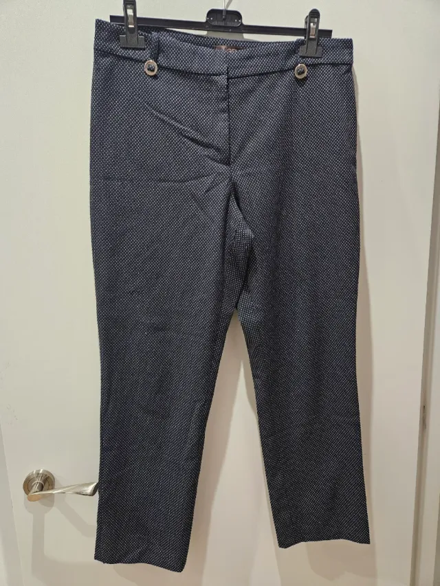 Pantalón azul marino con puntitos blancos T40
