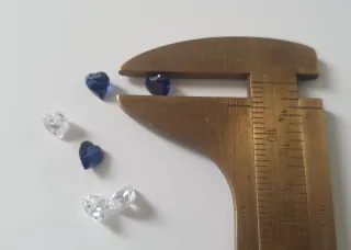 6 Piedras Corazón zafiro/circonita 5x5mm joyas