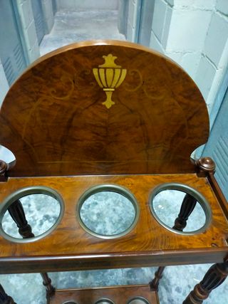 Paragüero-bastonero de madera de nogal