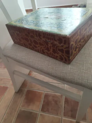 Caja joyero madera departamentos antiguo