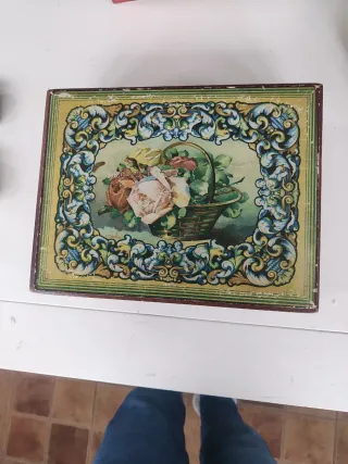 Caja joyero madera departamentos antiguo