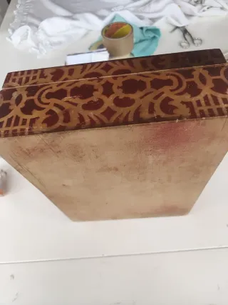 Caja joyero madera departamentos antiguo