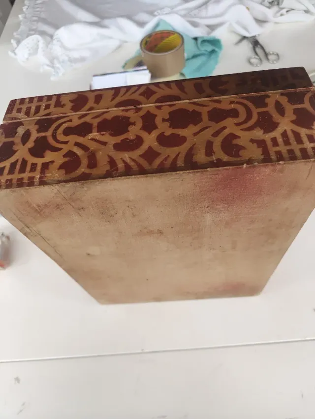 Caja joyero madera departamentos antiguo