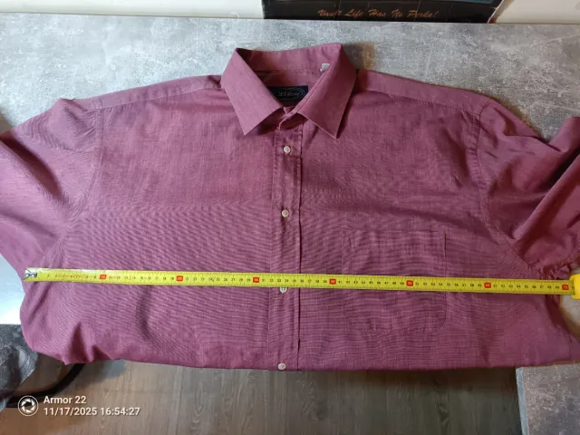 Camisa Yves Dorsey Manga Larga Talla 45-46 Roja