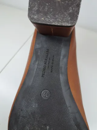 Botines tacón piel marrón