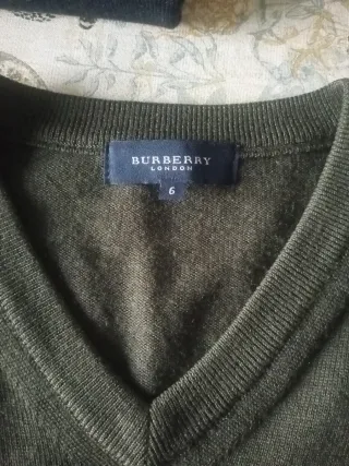 Chaleco Burberry London Talla 6 Verde Oliva