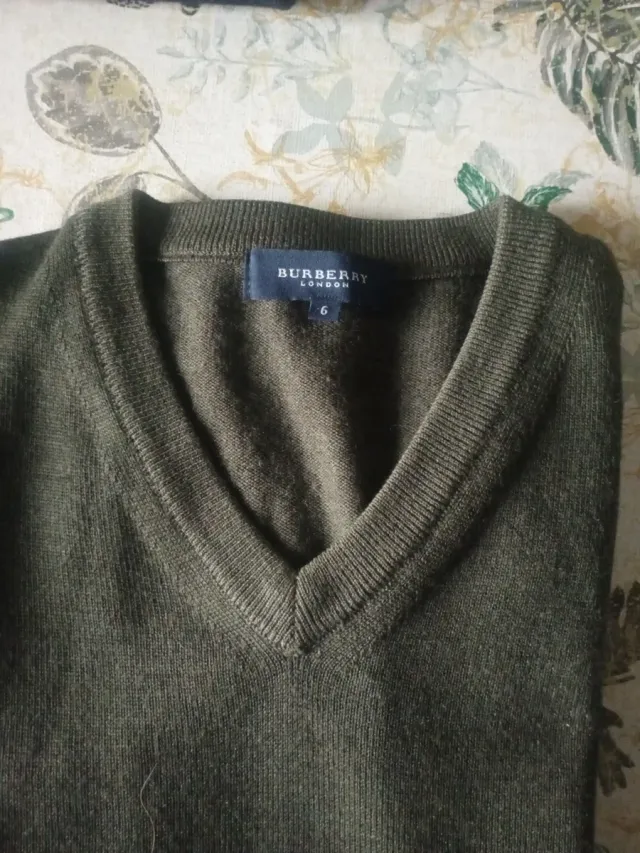 Chaleco Burberry London Talla 6 Verde Oliva