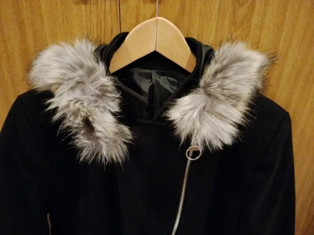 Abrigo paño mujer negro